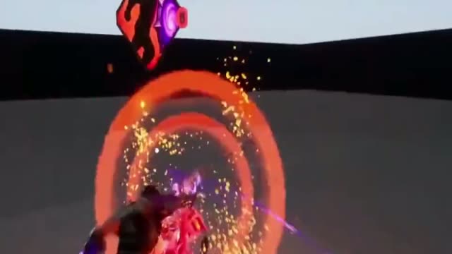 Riftveil combat: a fire impact with orange shockwave rings around the player